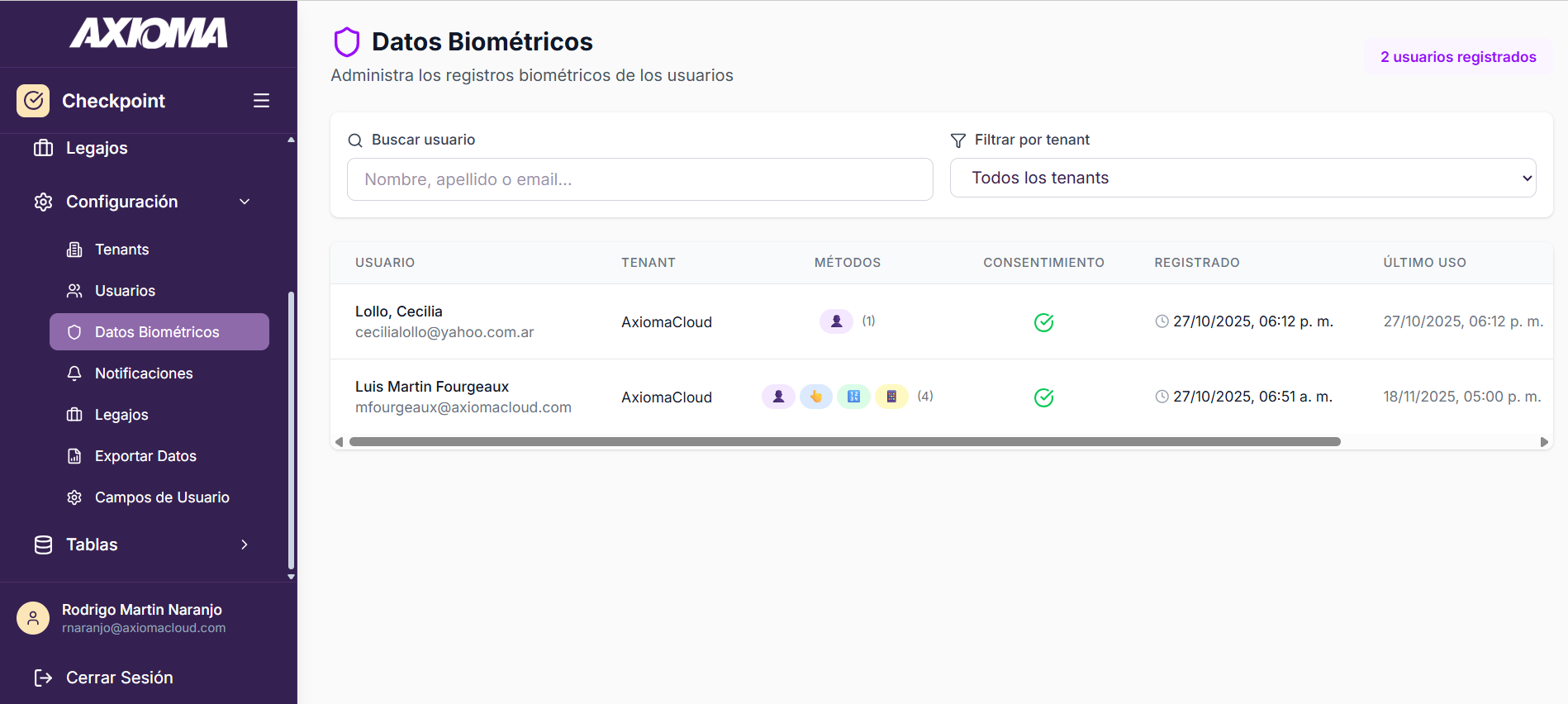 Datos Biométricos